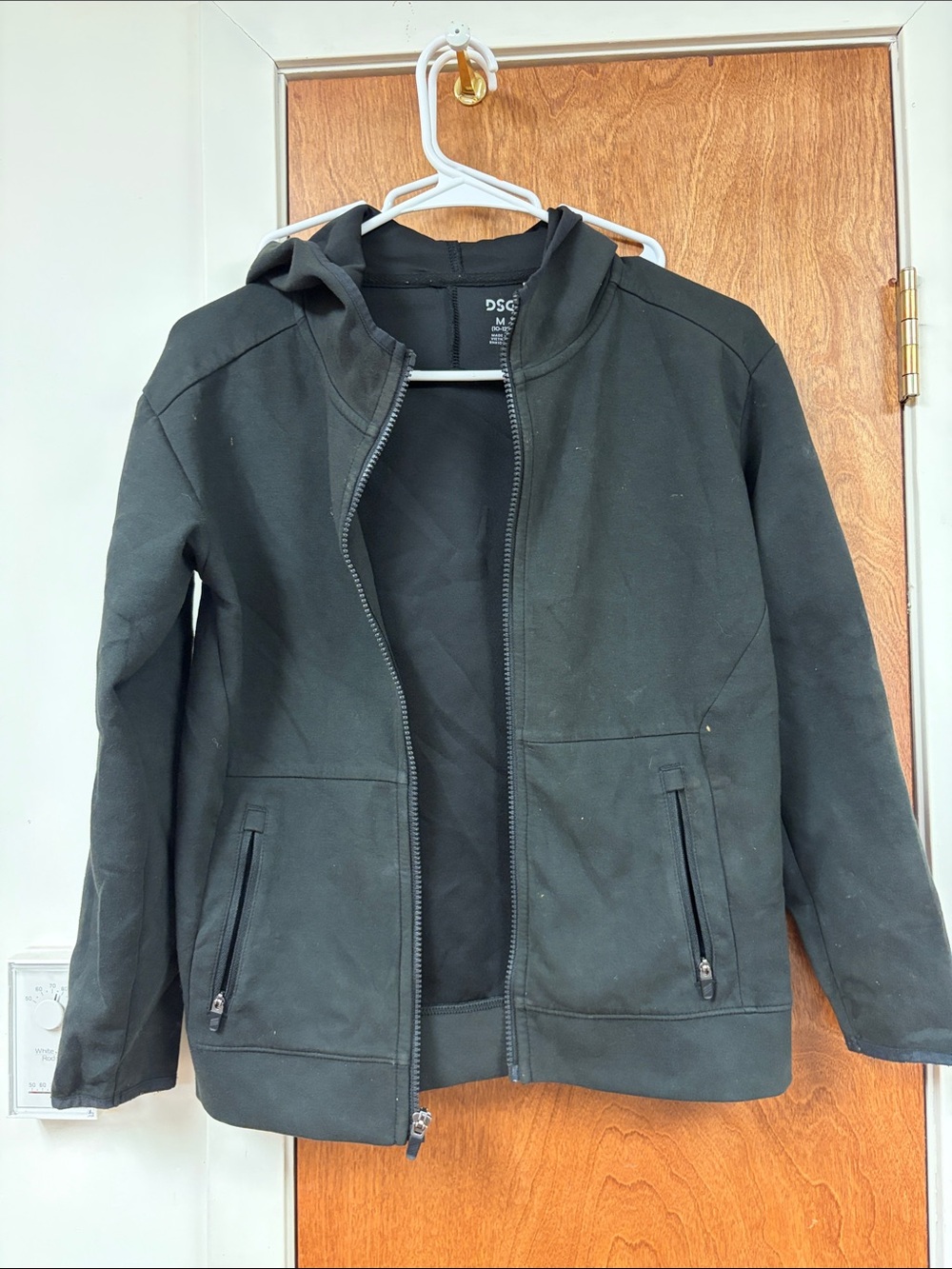 DSG Men's Black Hooded Lightweight Zip Jacket